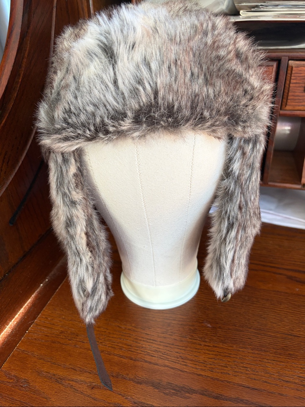 Goodfellow & Co Faux Fur Lined Ushanka Trapper Hat Brown Gray